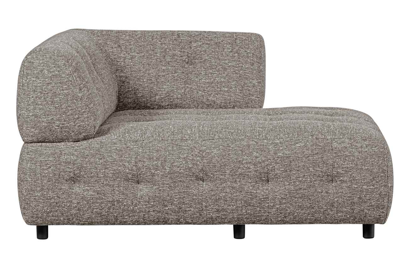 Modulsofa Louis Chaiselongue aus grobmaschigen Stoff Rechts, Braun