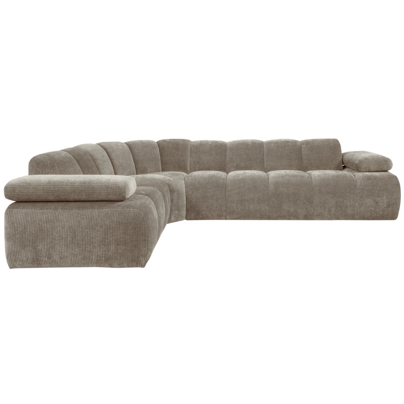 Ecksofa Mojo aus Flachcord Links, Sand