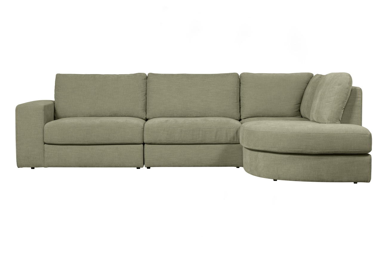 Ecksofa Family aus Webstoff Rechts, Grün