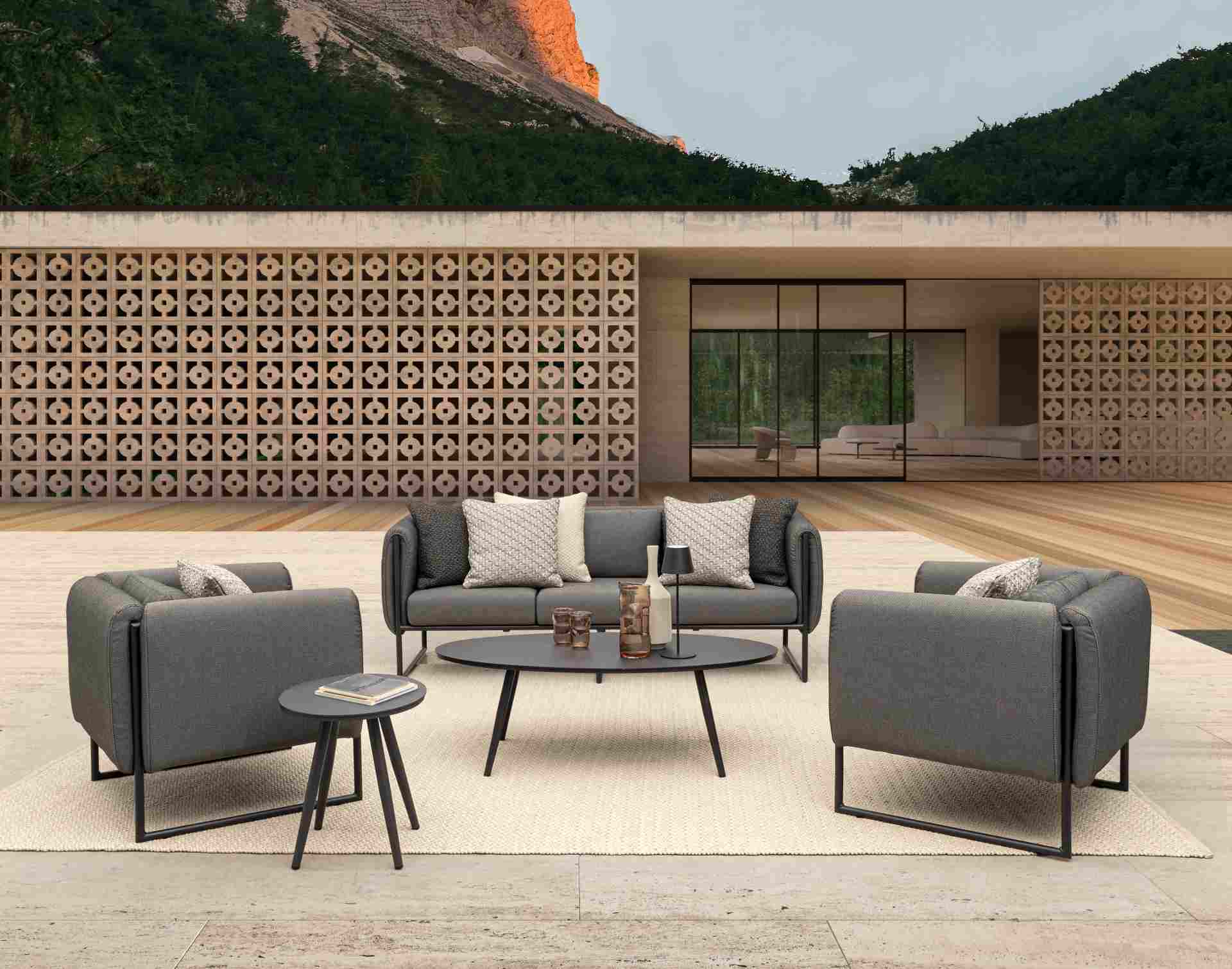 Sofa Pixel aus Aluminium, Anthrazit
