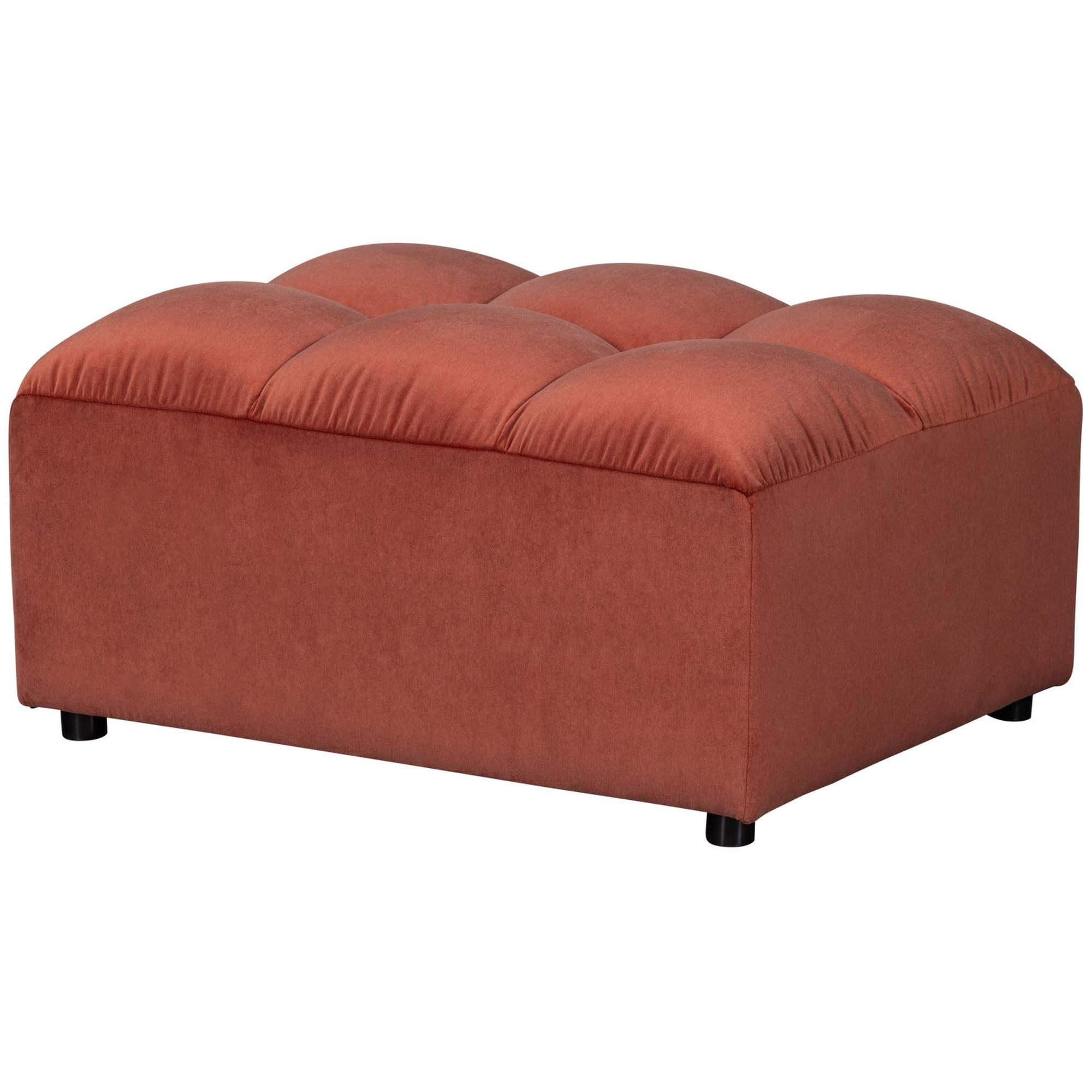 Hocker Allure Samt Blush - luxuriöser Polsterhocker mit modernem Design, 100 x 70 x 48 cm