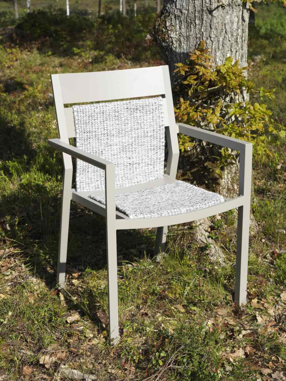 Gartenstuhl Delia mit Armlehne, Beige