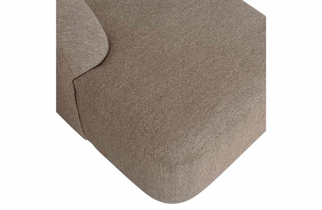 Sofa Sloping U-Form aus Melange-Stoff, Braun