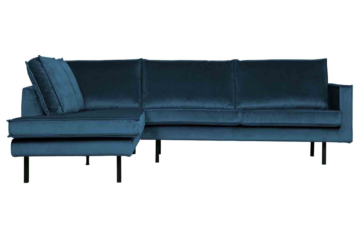 Ecksofa Rodeo Samt, links Blau