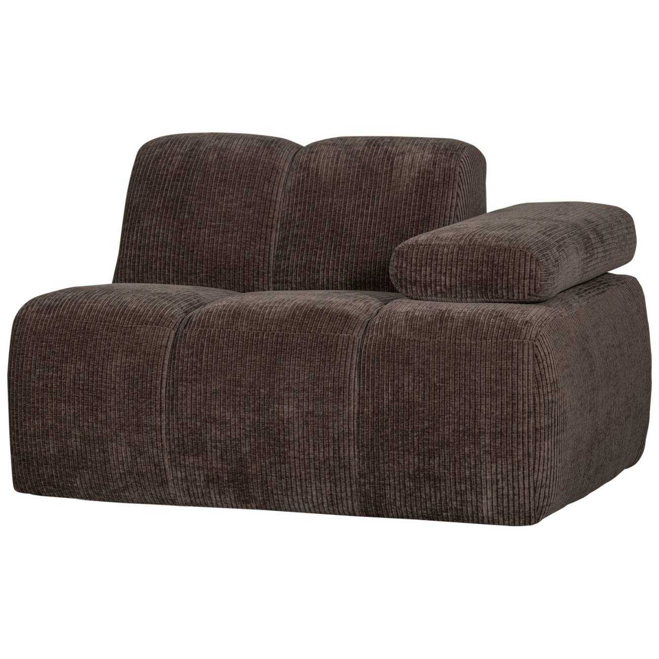 Modulsofa Mojo Flachcord 1er Arm-Rechts, Braun