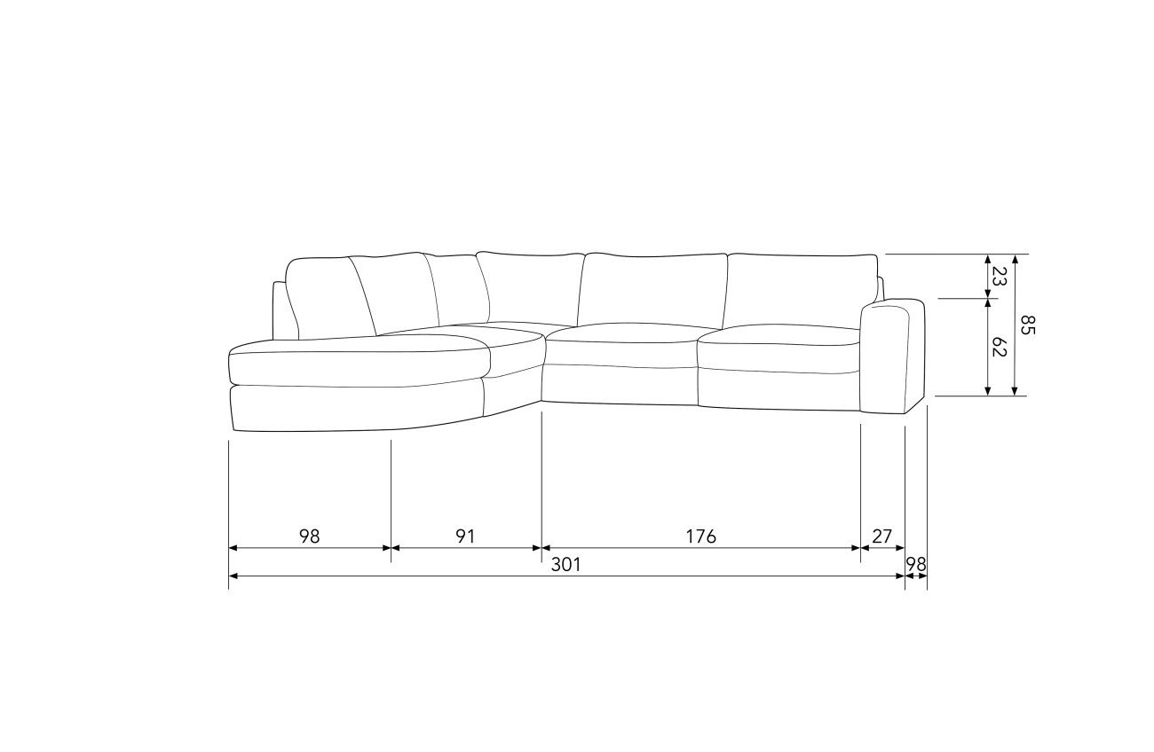 Ecksofa Family aus Webstoff Links, Sand