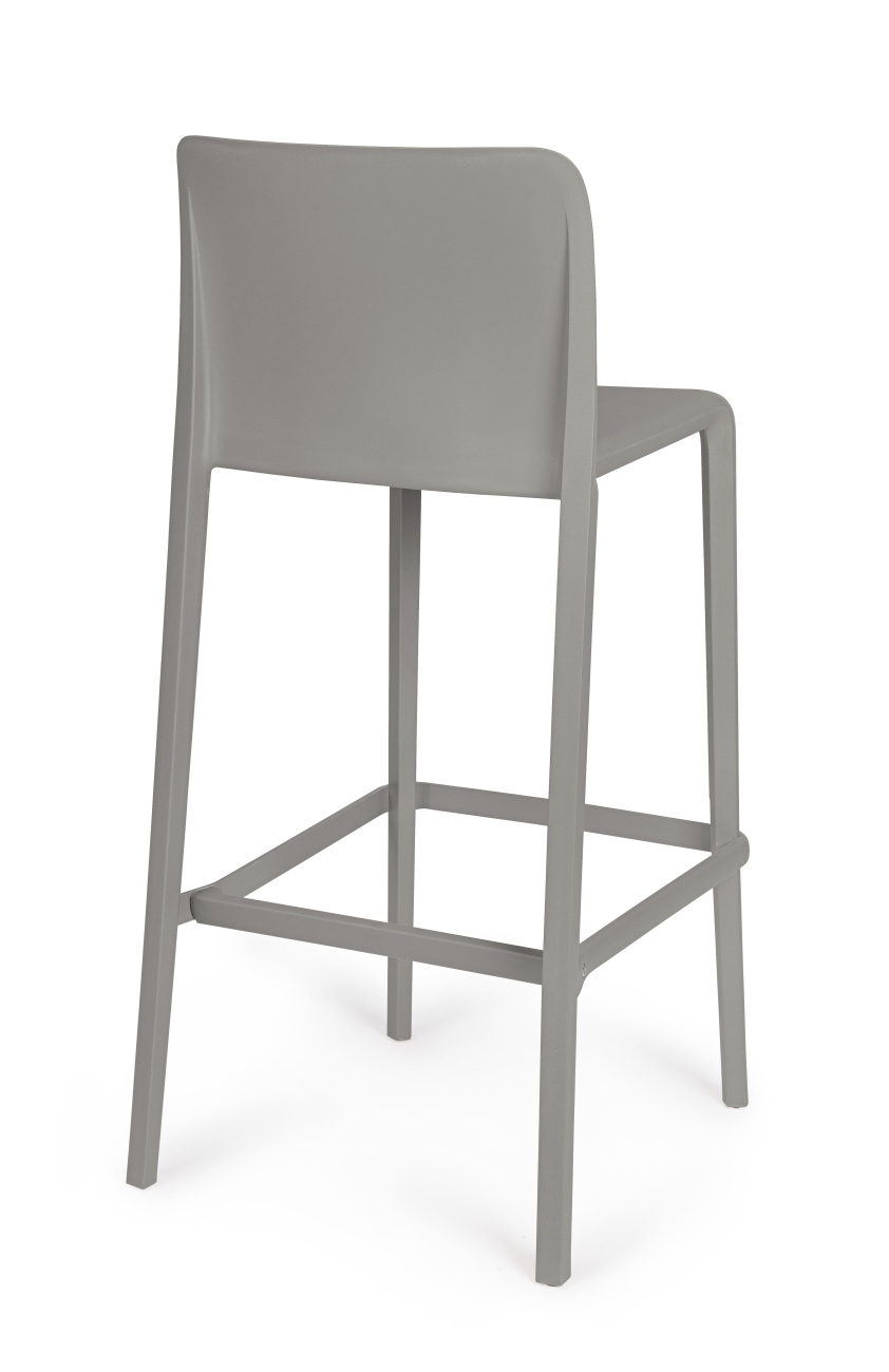 Barhocker Chloris 4er-Set aus Kunststoff, Grau