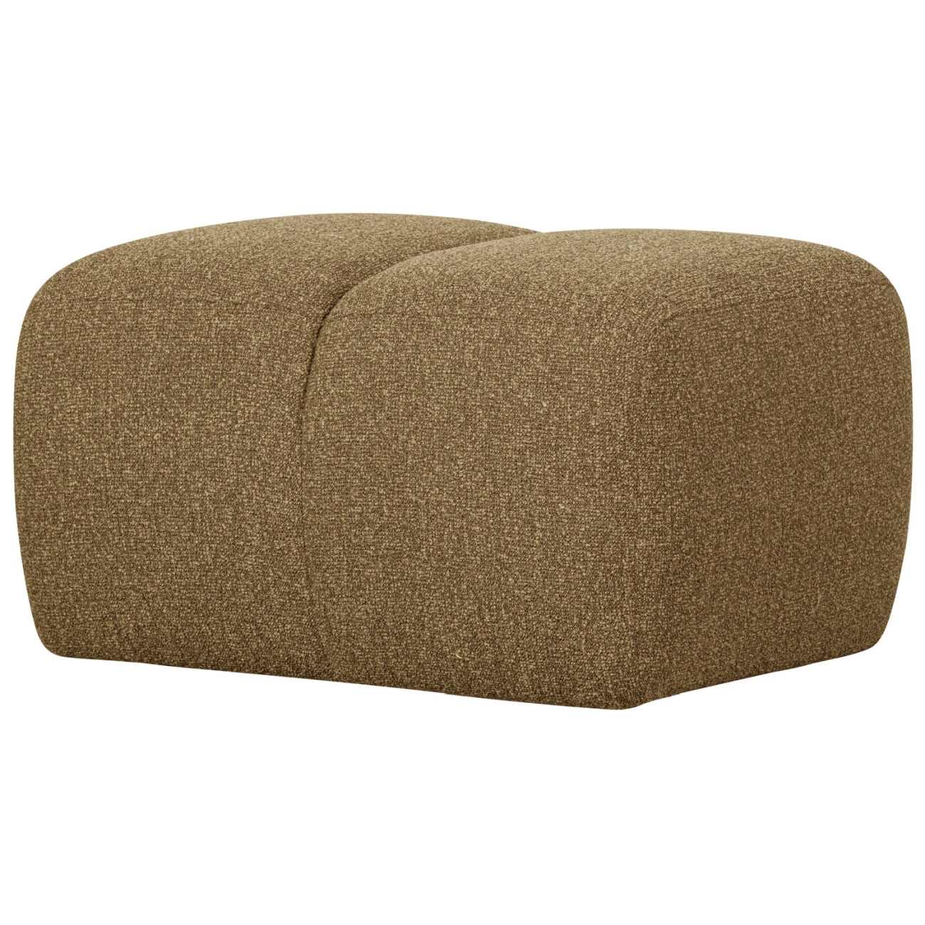 Hocker Mojo aus Boucle-Stoff, Gelb/Braun