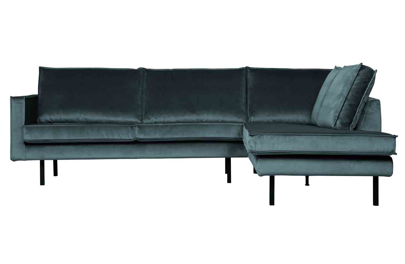 Ecksofa Rodeo Samt, rechts Teal