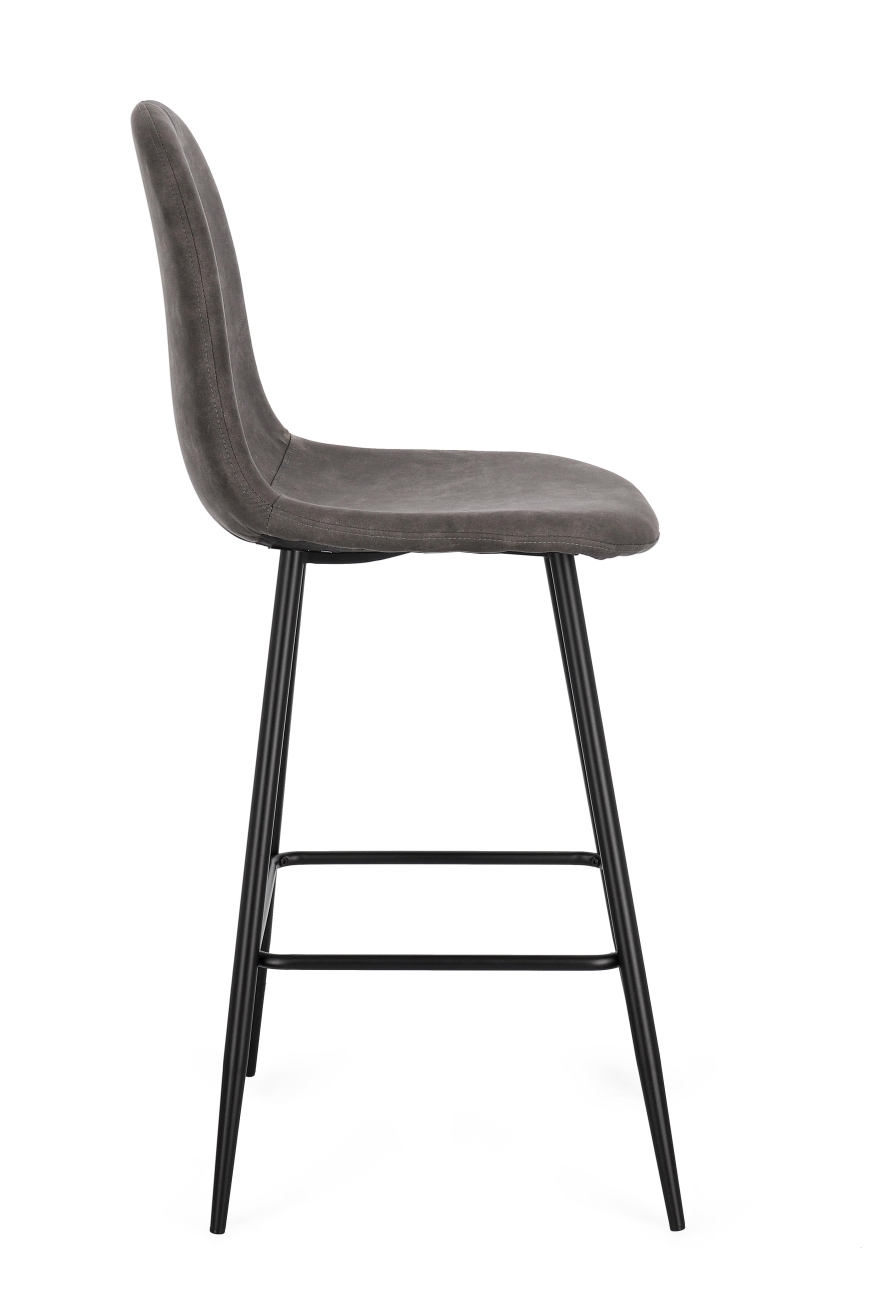 Barhocker New Irelia 2er- Set aus Kunstleder, Dunkelgrau