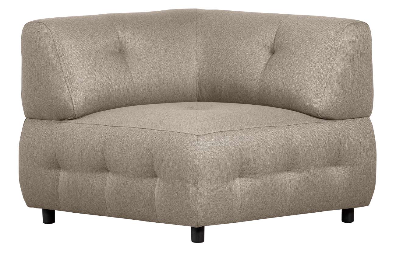 Modulsofa Louis Eck-Element aus gewebten Stoff, Creme