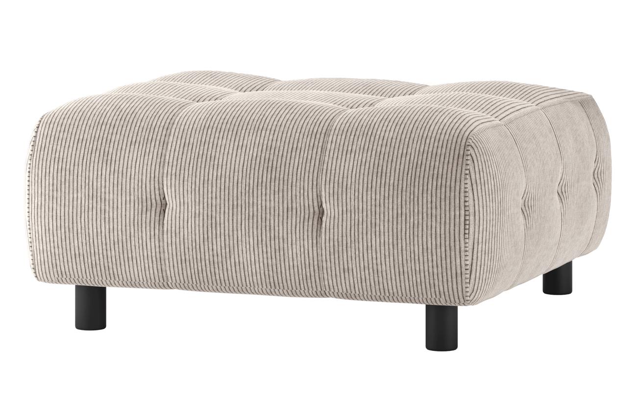 Hocker Louis aus Rippstoff, Creme