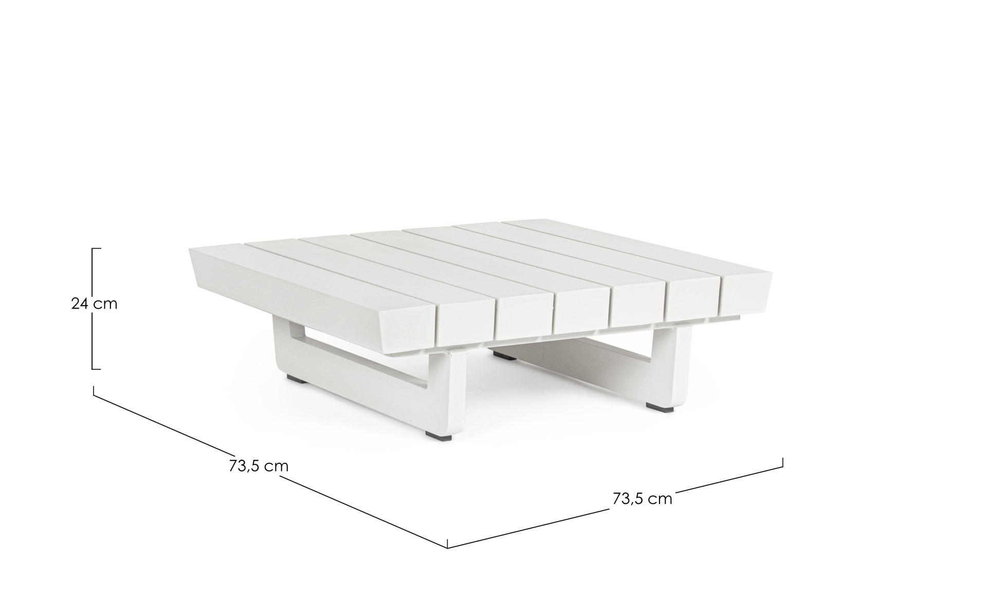 Couchtisch Infinity aus Aluminium 74 cm, Weiß