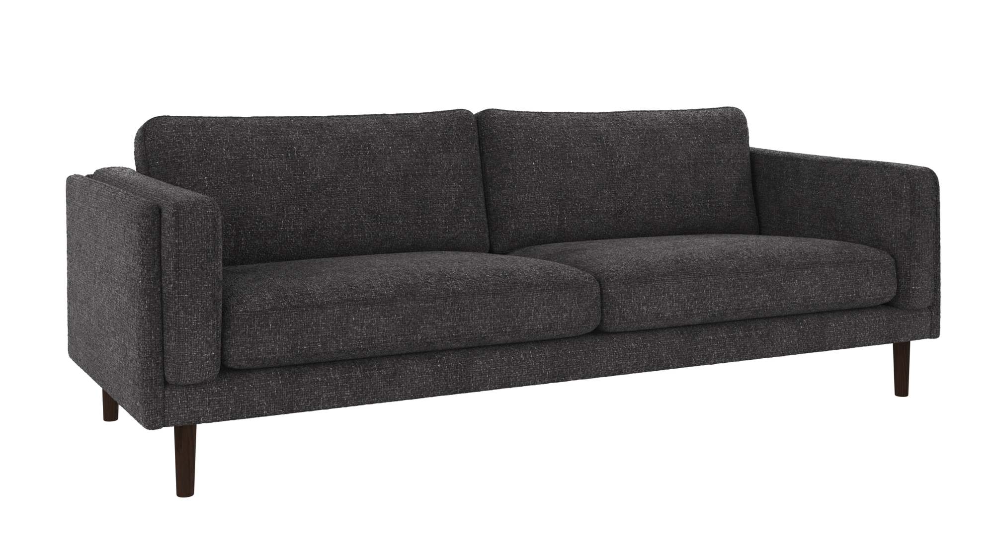 Sofa Braden 3-Sitzer, Beine Braun, Bezug Robin Dunkelgrau