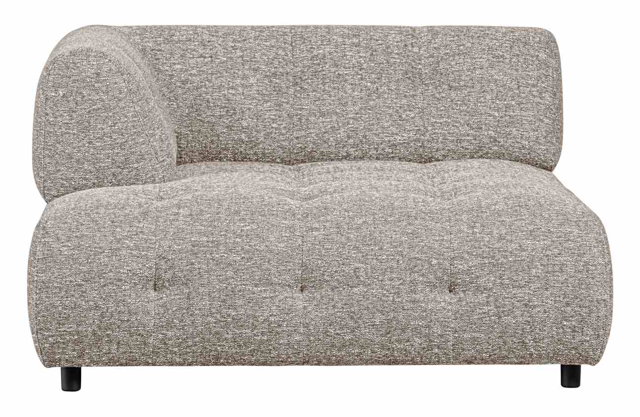 Modulsofa Louis Chaiselongue aus grobmaschigen Stoff Links, Hellgrau