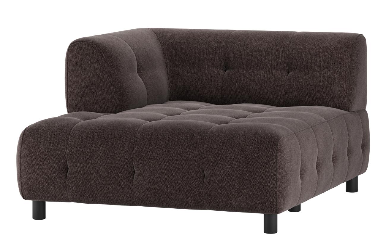 Modulsofa Louis Chaiselongue aus gewebten Stoff Links, Braun