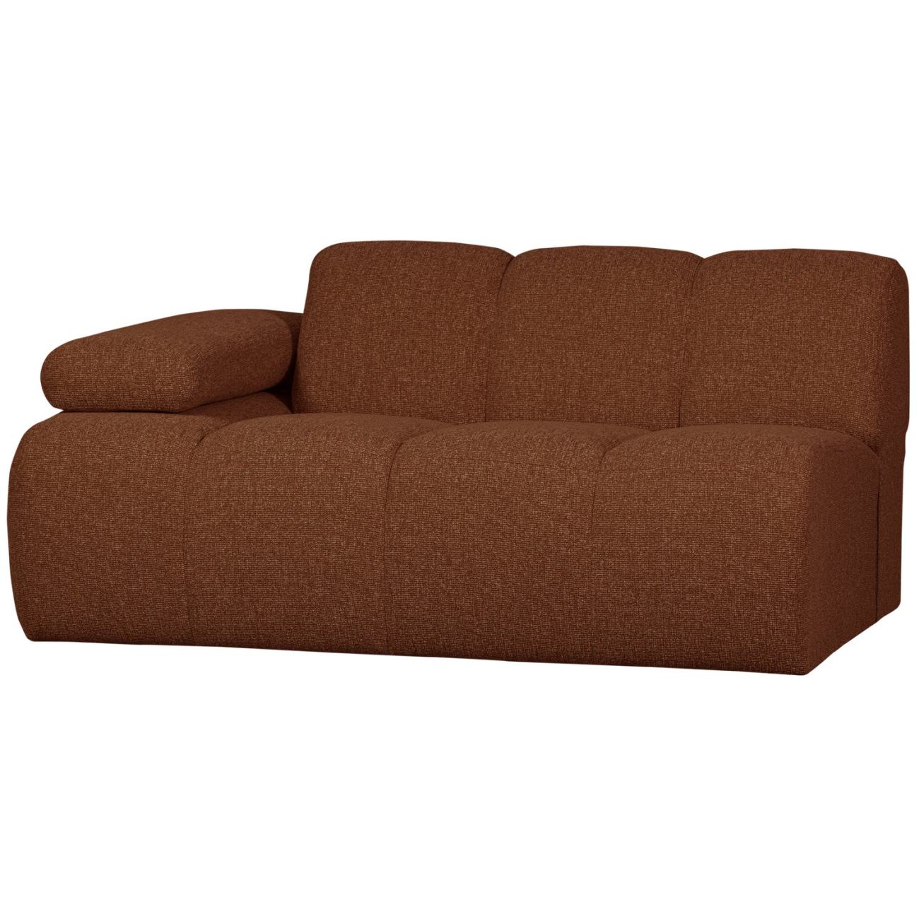 Modulsofa Mojo Boucle 1,5er Arm-Links, Rostbraun