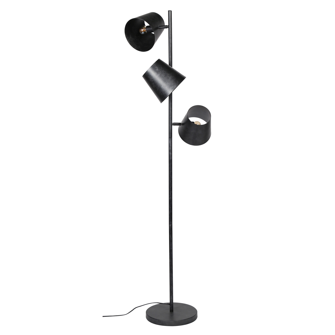 Stehleuchte Taafez, 3-flammig - Metall Anthrazit, Vintage-Look, LED