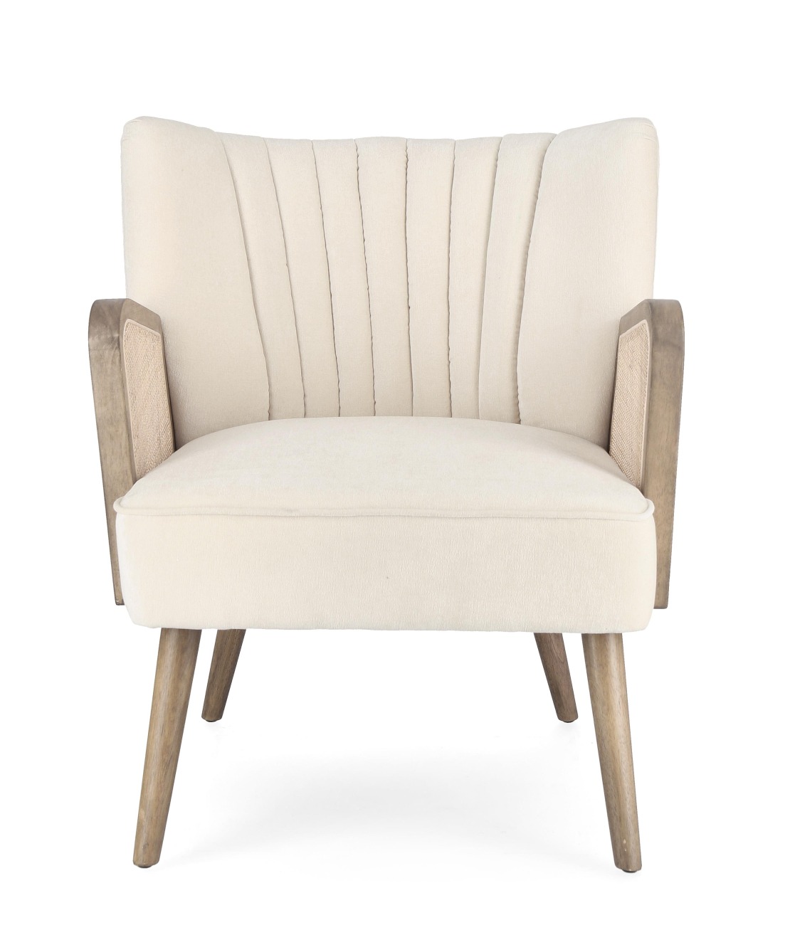 Sessel Virna aus Stoff, Creme