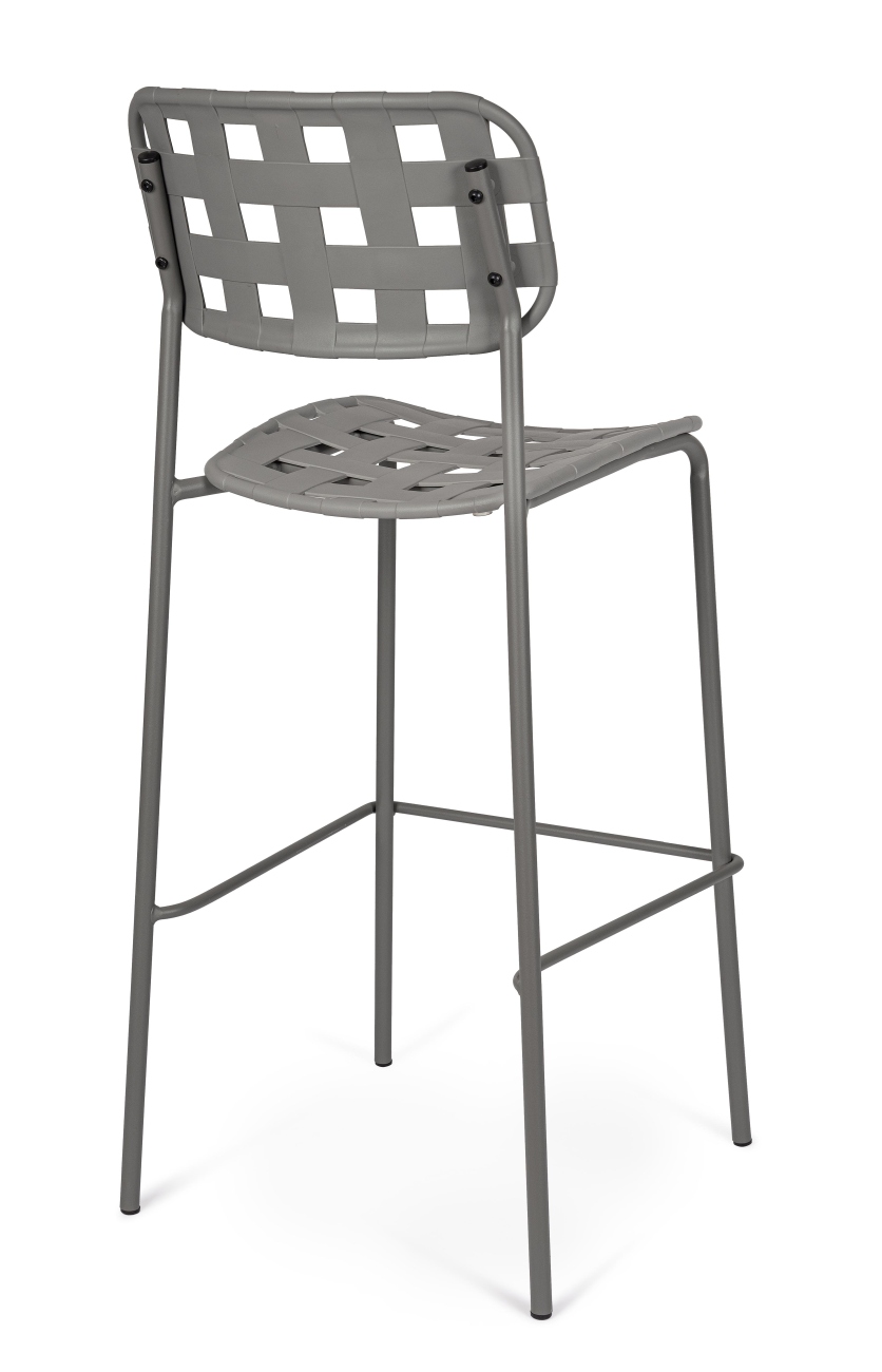 Gartenbarhocker Clover aus Metall, Grau