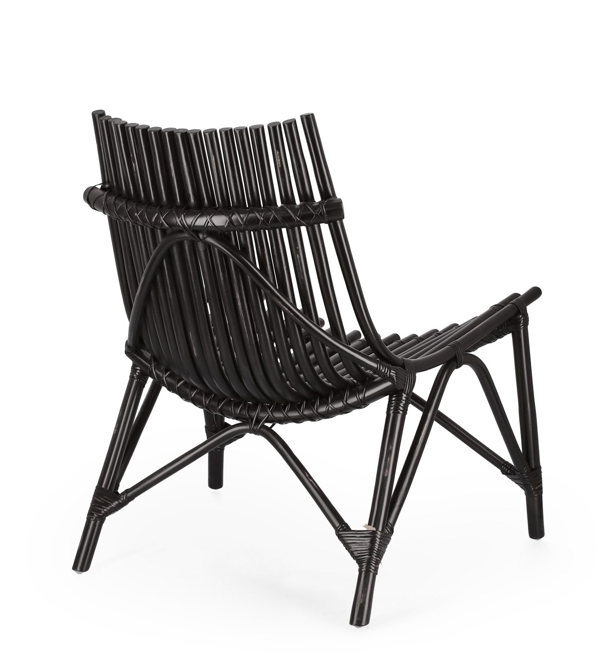 Sessel Menendez aus Rattan, Schwarz