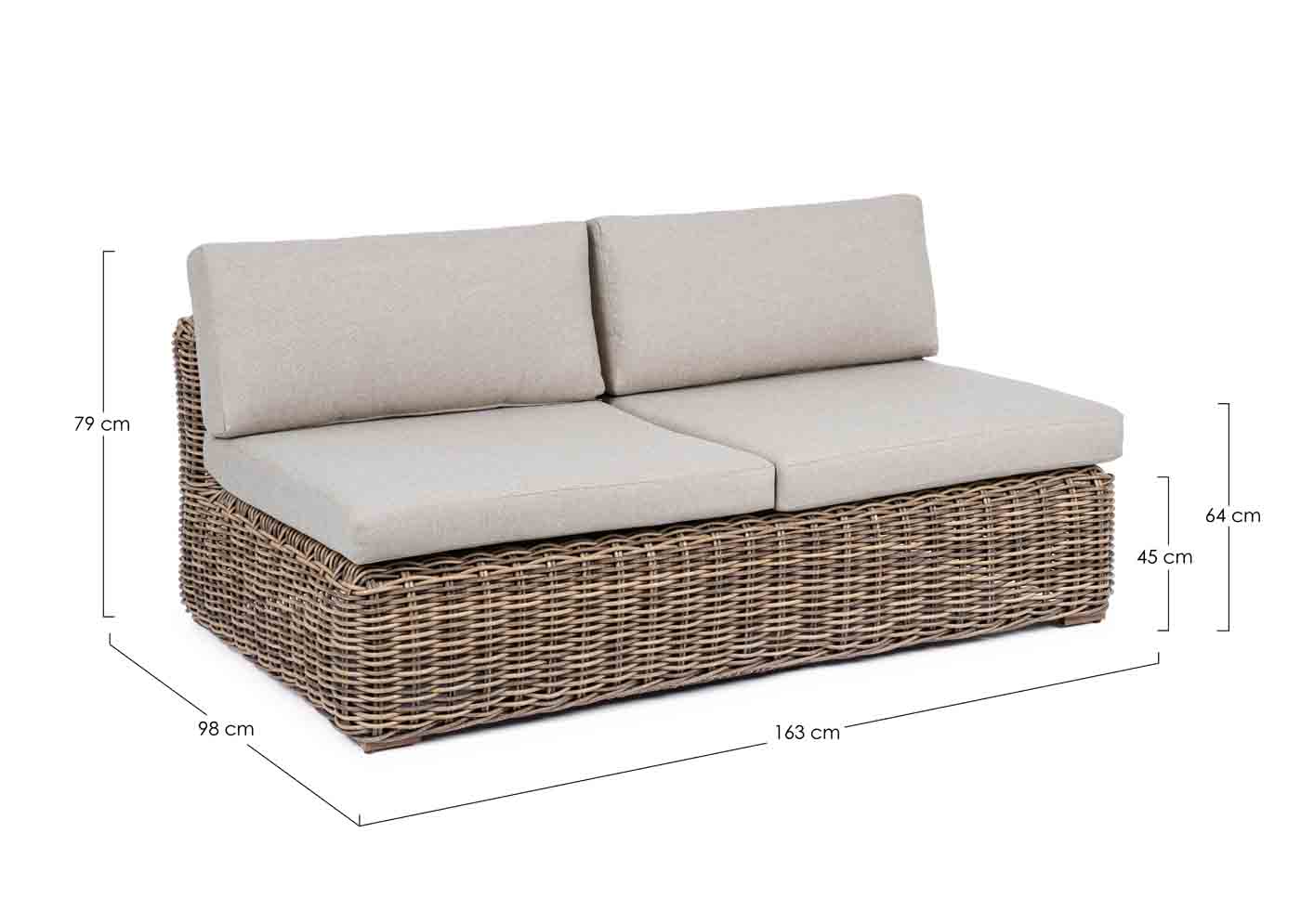 2 Sitzer Gartensofa Coraline mit Kissen