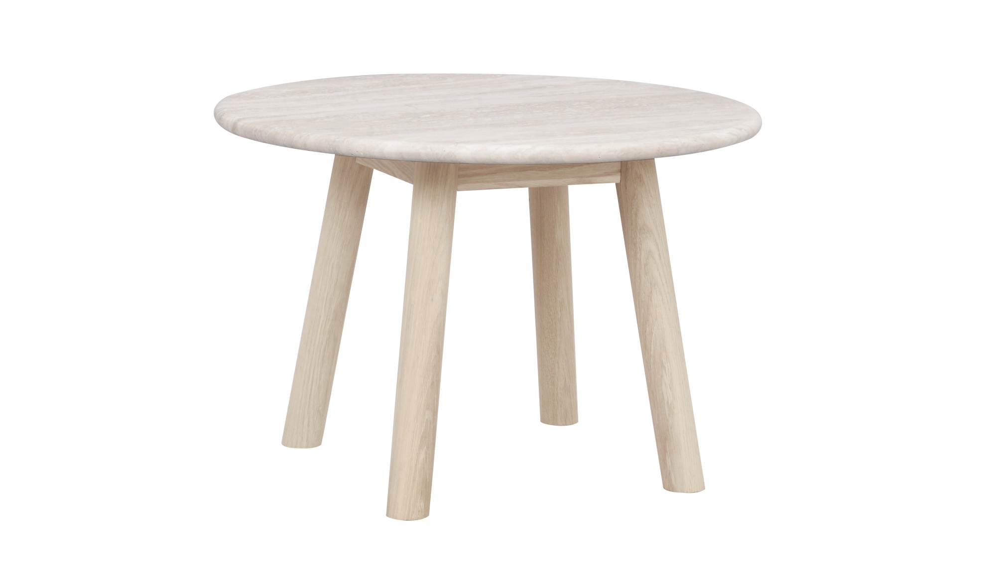 Couchtisch Taransay, 60x60x40cm, Beige / Weiß pigmentiert