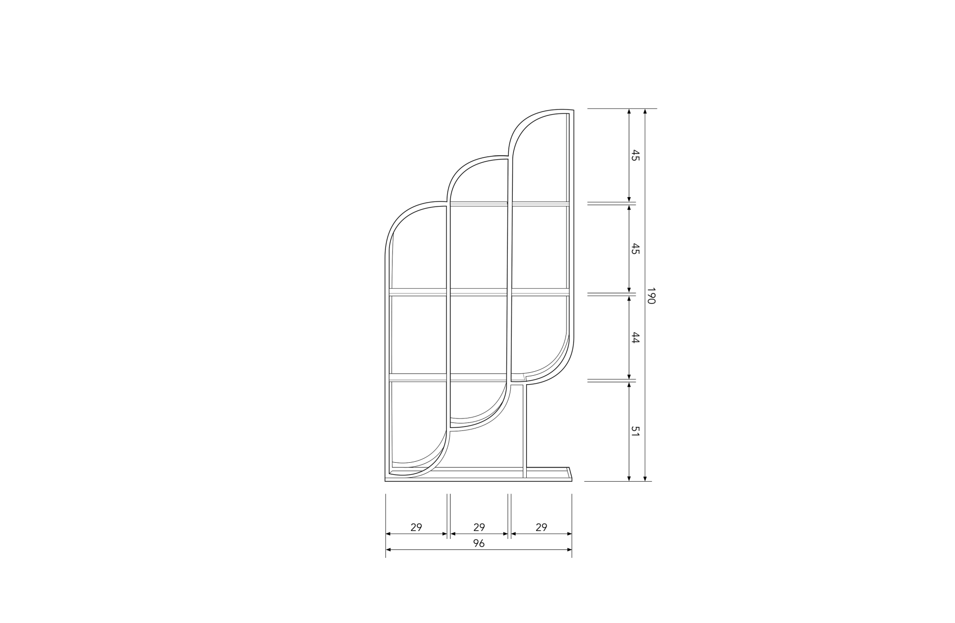 Wandregal Intens aus Metall, 96 cm