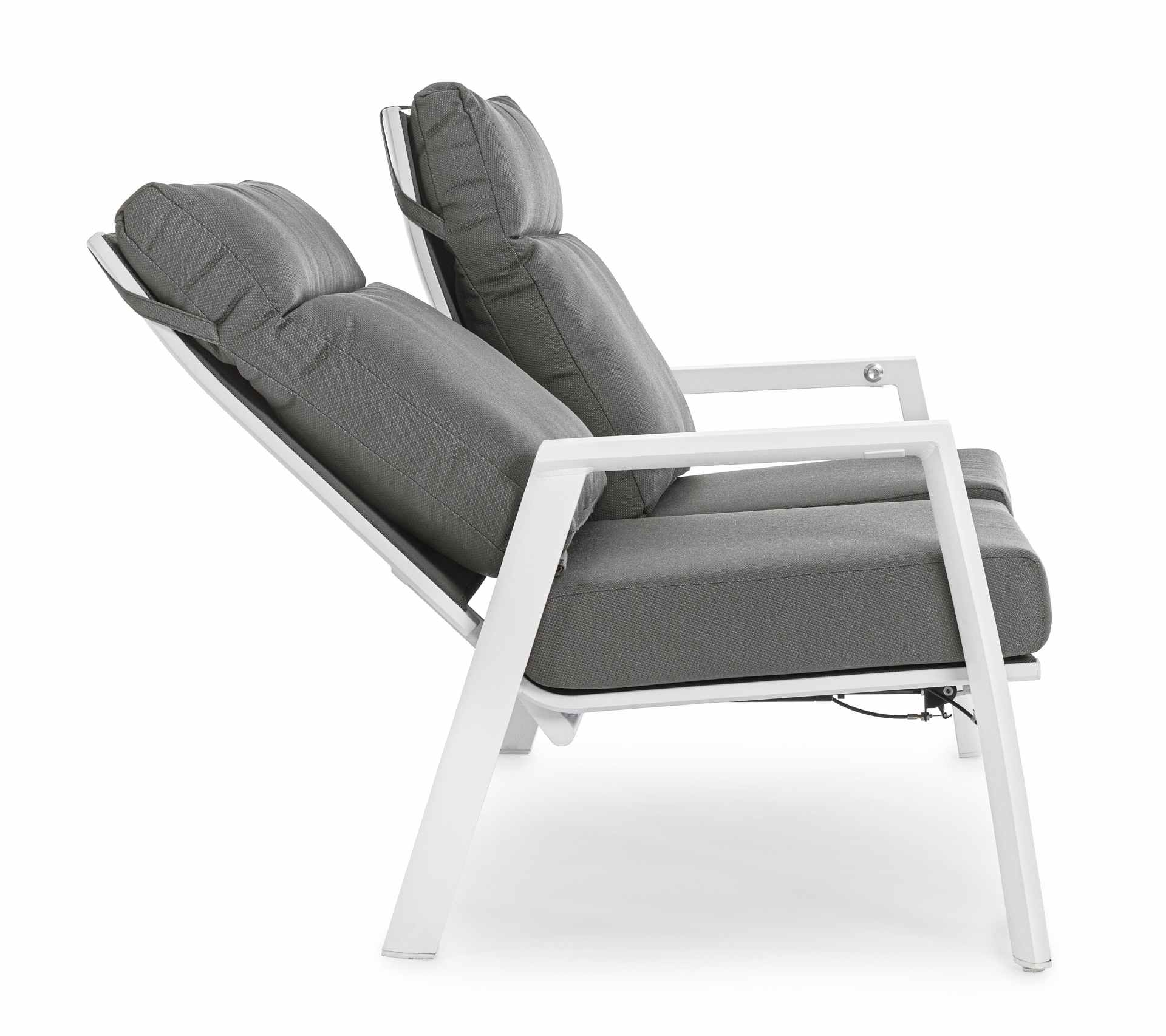 Gartensofa Kledi aus Aluminium, Weiß