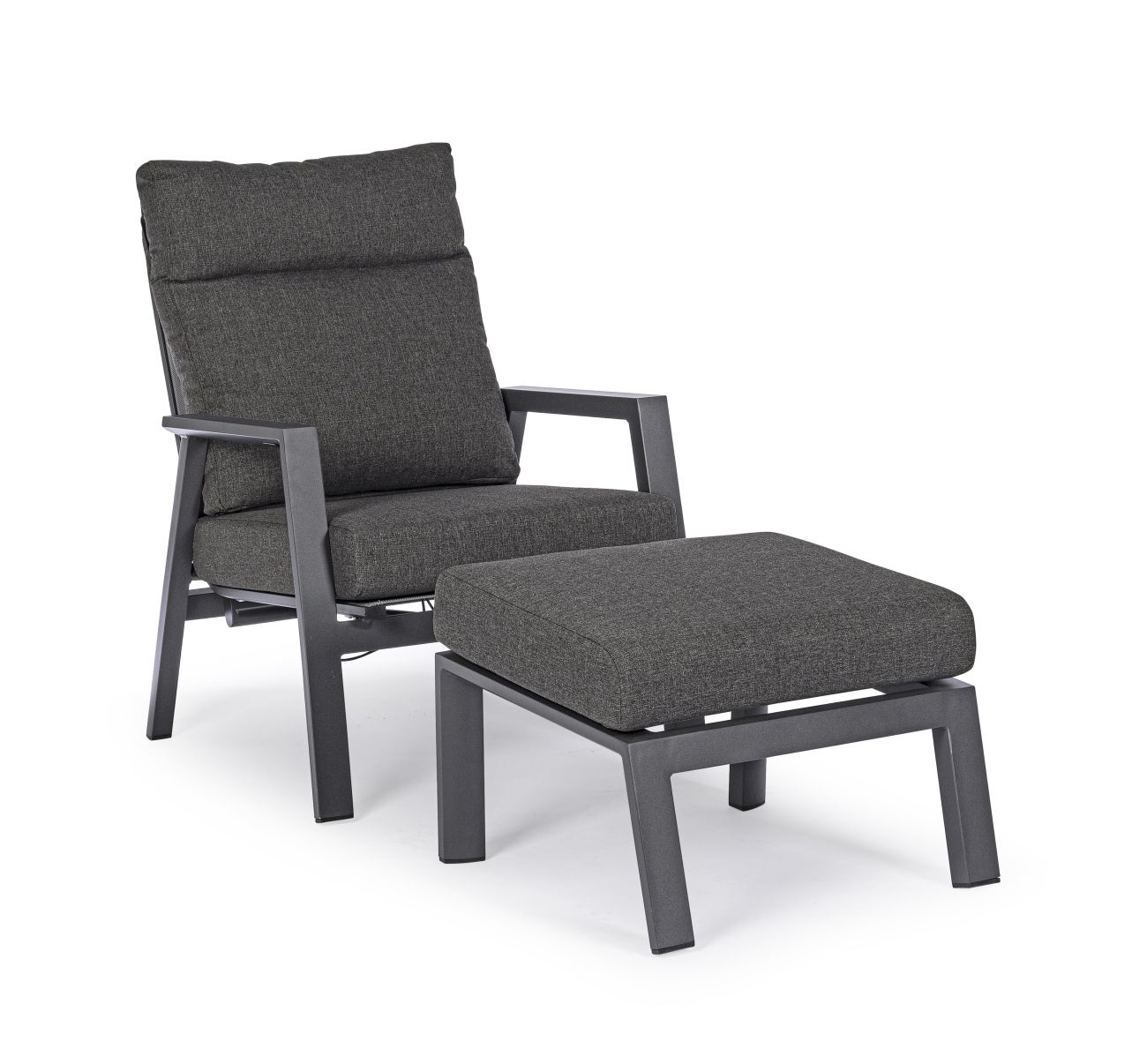Gartensessel Kledi aus Aluminium, Anthrazit