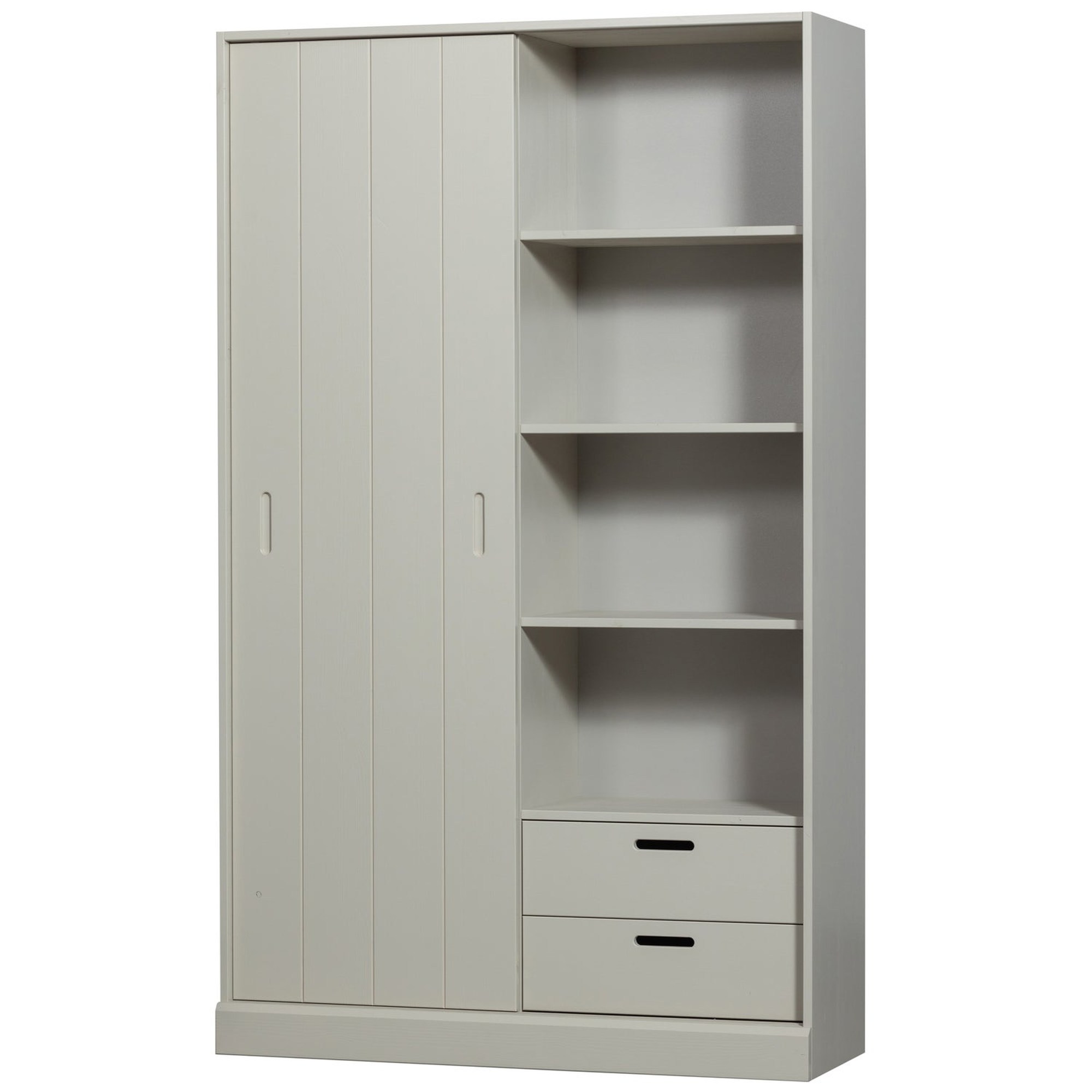 Schiebetürschrank Mila Kiefer [FSC] Hellgrau - modern mit viel Stauraum, 200 x 120 x 42 cm