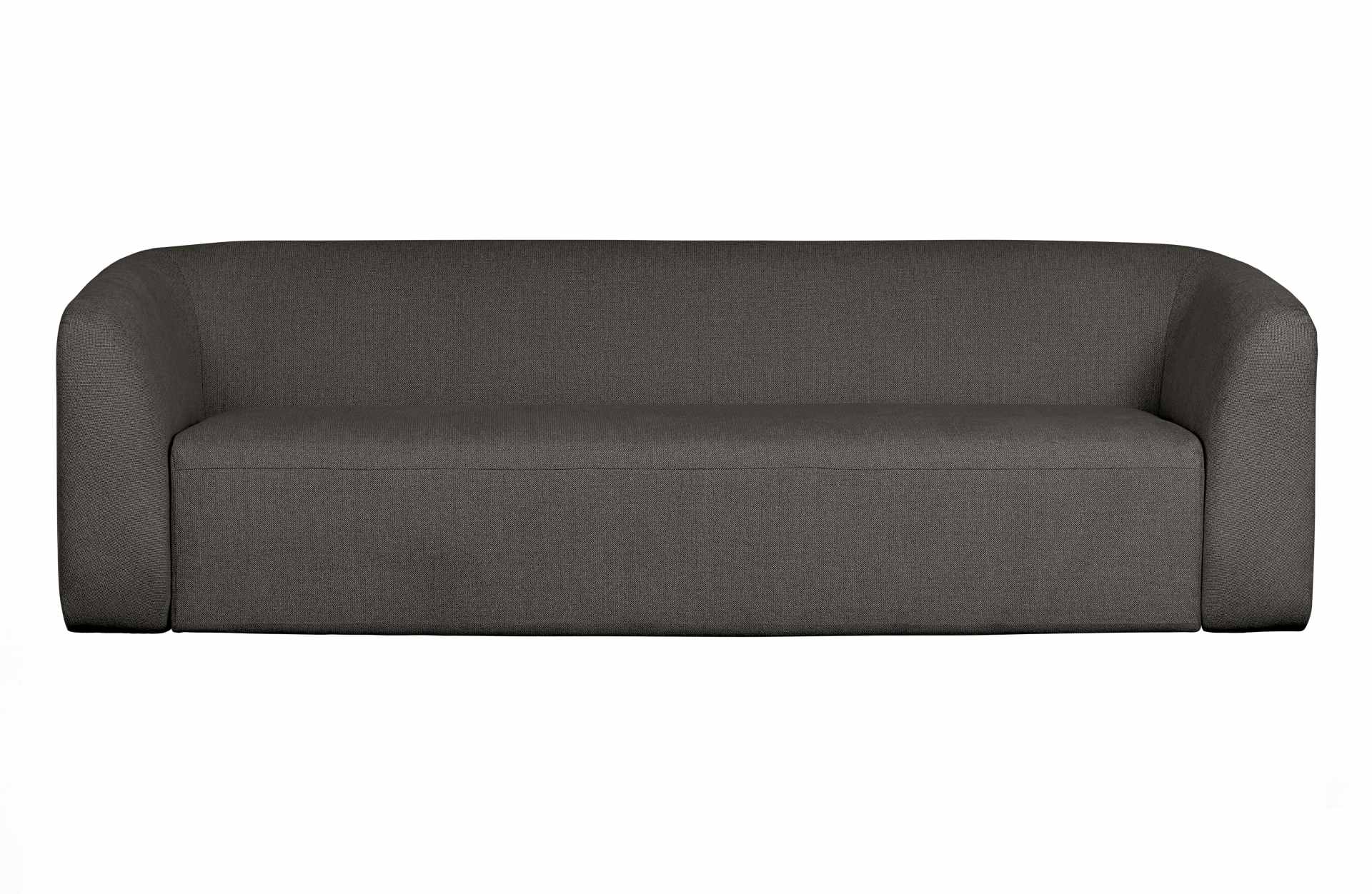 3-Sitzer Sofa Sloping aus Stoff, Schwarz/Grau