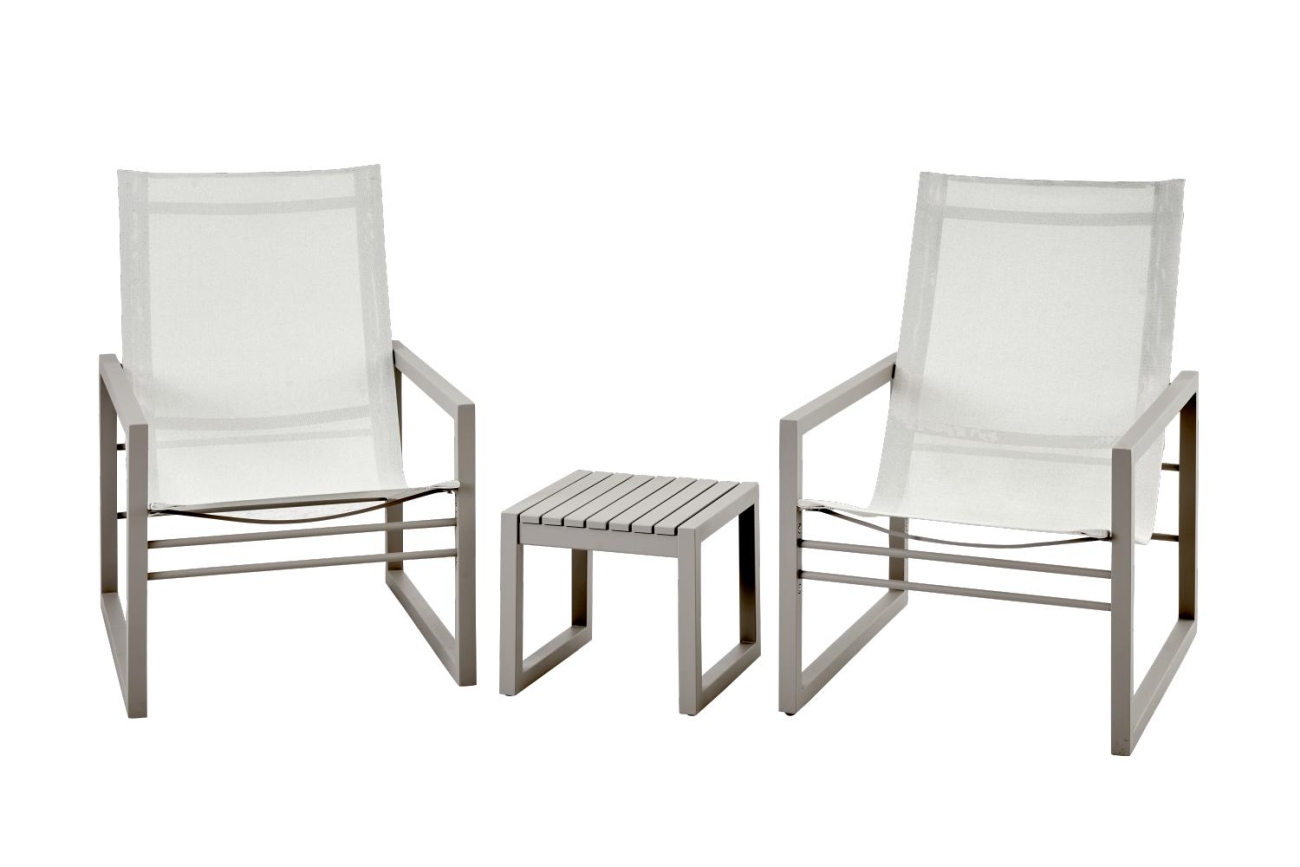 Gartenbeistelltisch Vevi aus Aluminium, Beige