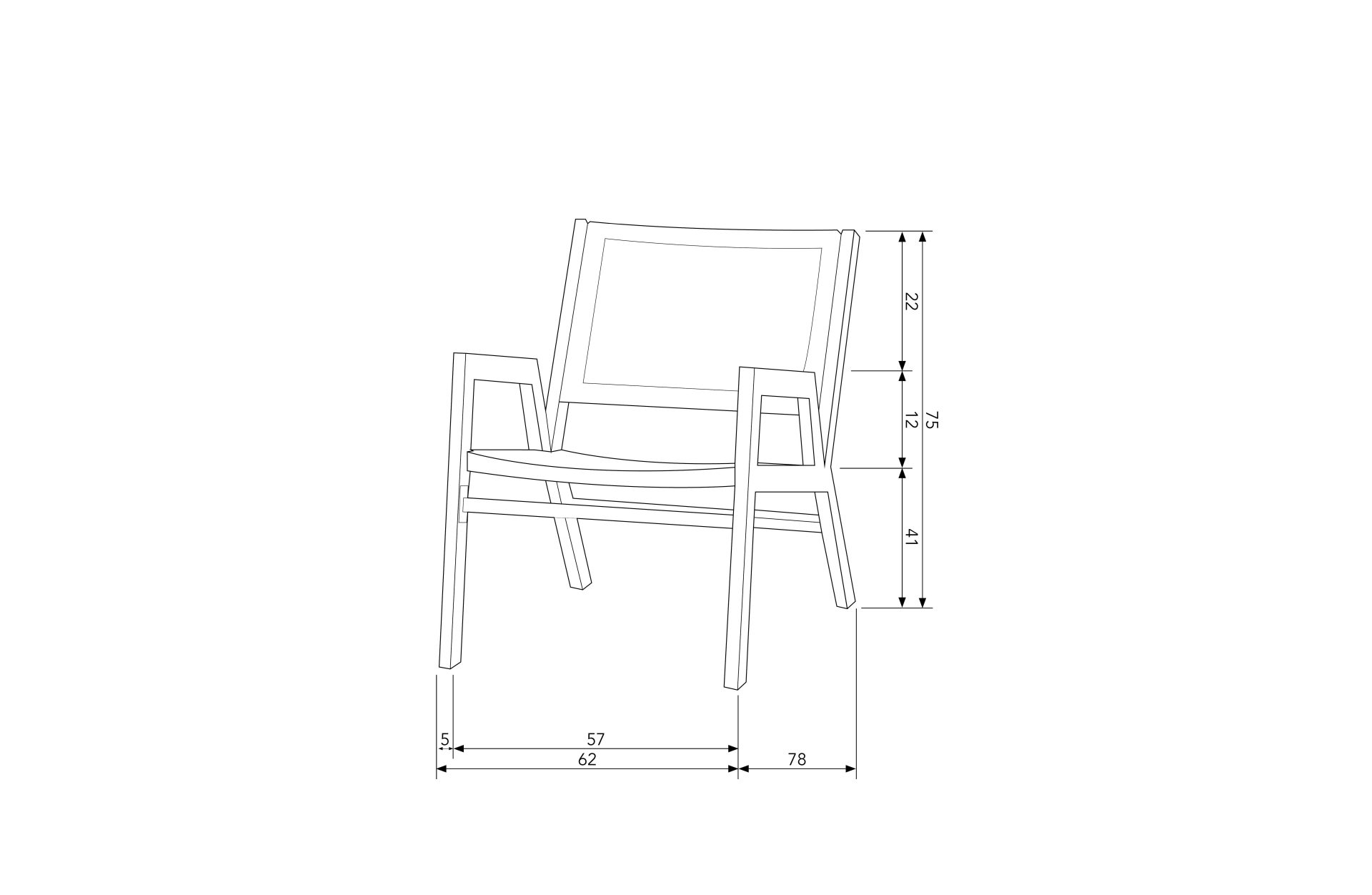 Sessel Pem aus Aluminium, Schwarz