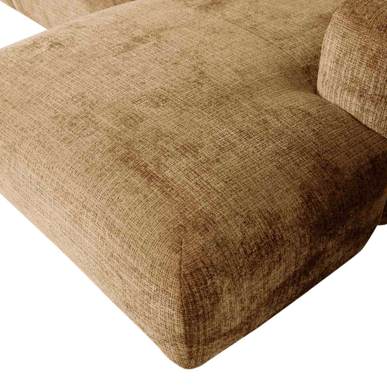 Chaiselongue Cloud aus Chenille-Stoff Rechts, Honiggelb