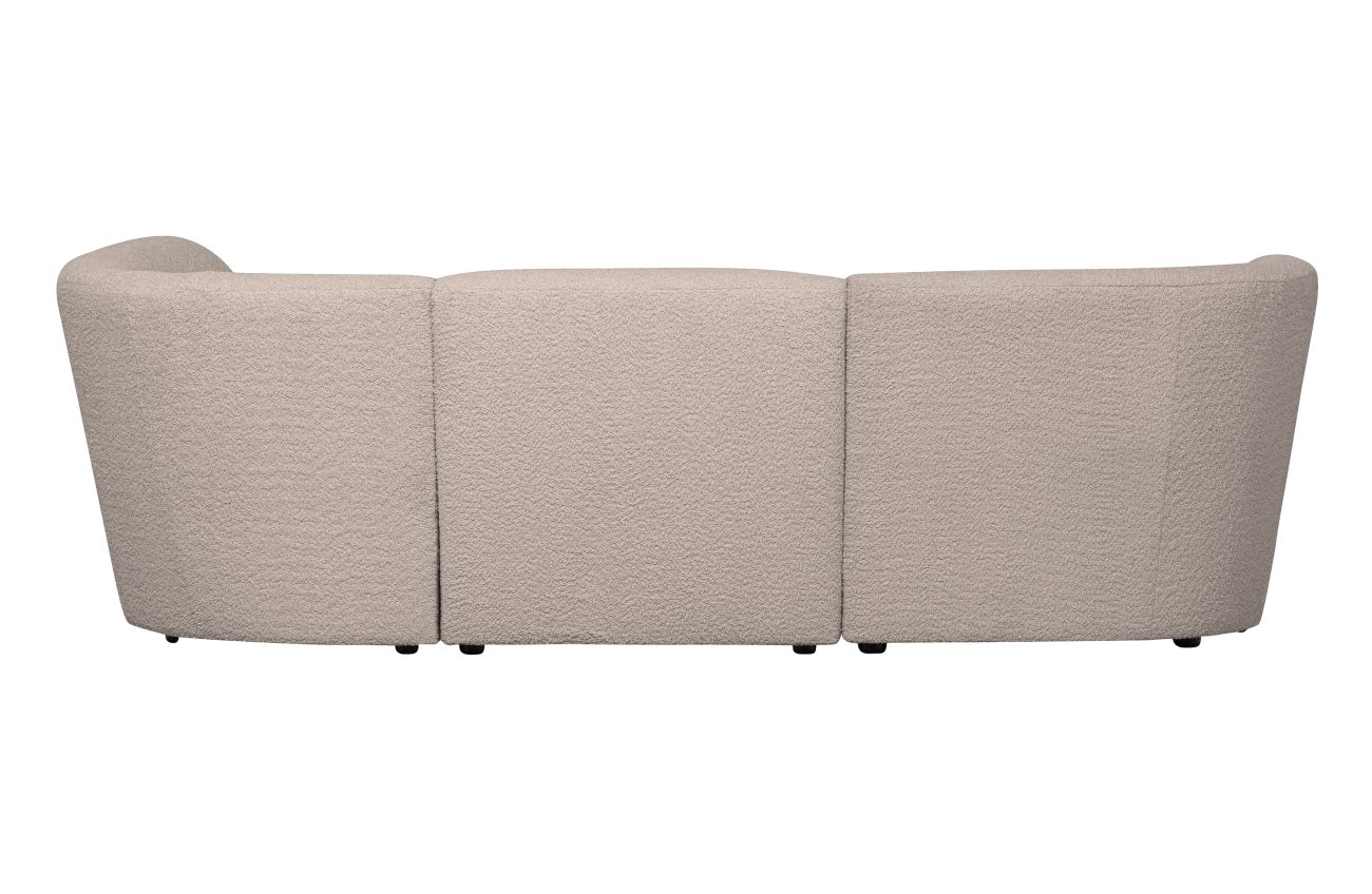 Ecksofa Coco aus Boucle-Stoff Rechts, Sand