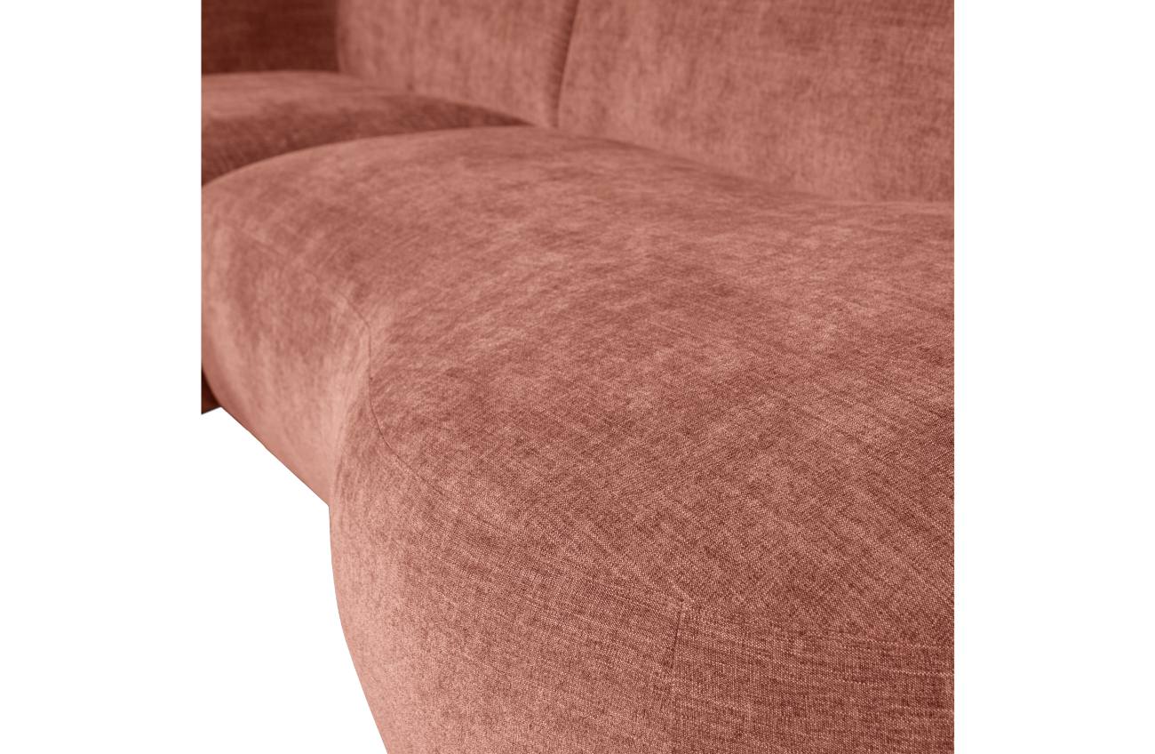 Ecksofa Polly aus Webstoff Links, Rosa