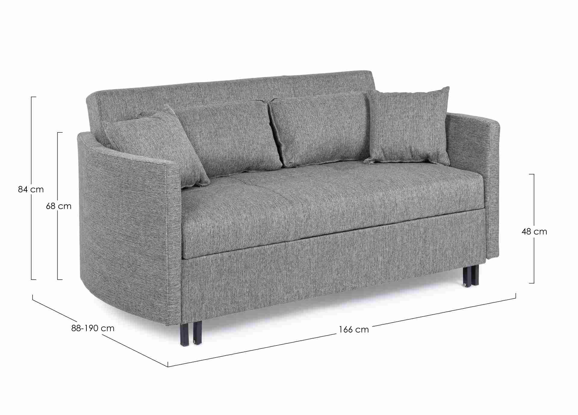 Schlafsofa Clayton mit Stoff-Bezug, Grau