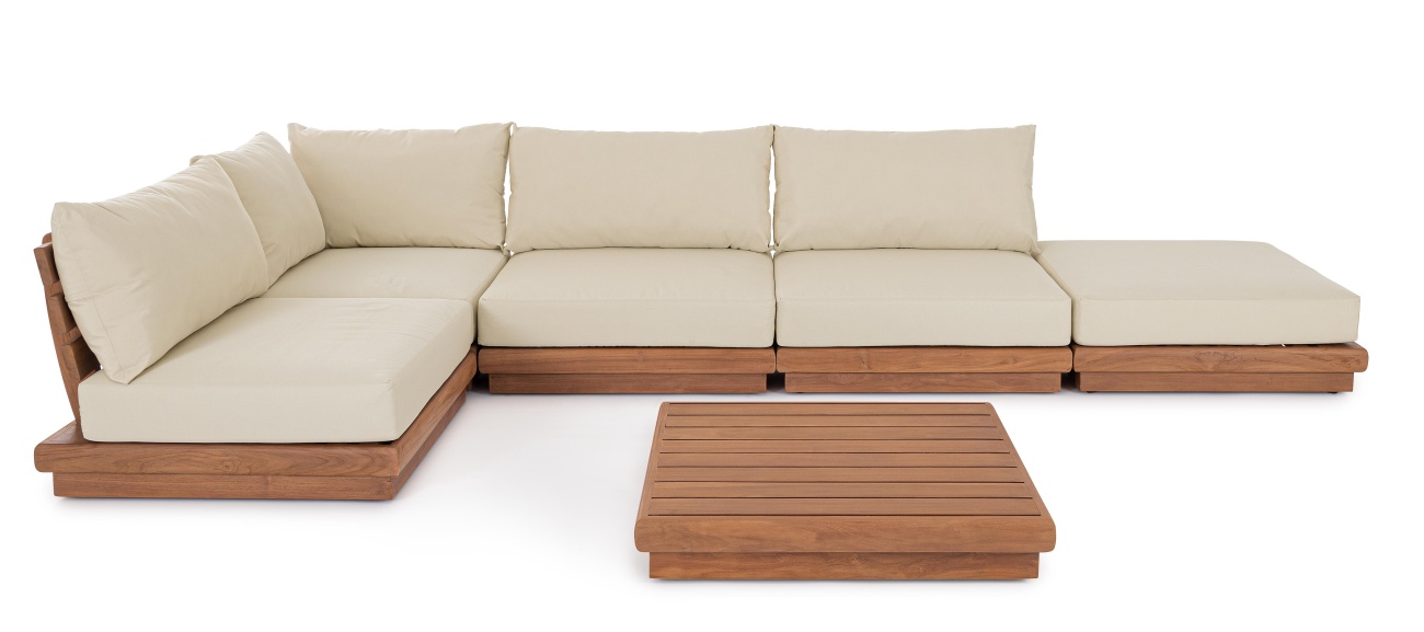 Gartencouchtisch Delgada aus Teakholz, 94x94 cm