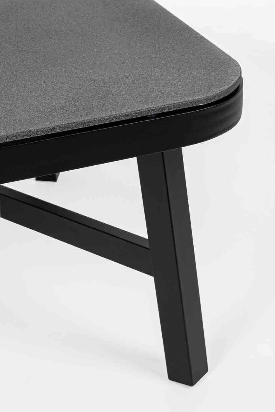 Couchtisch Makatea aus Aluminium und Glas, Schwarz