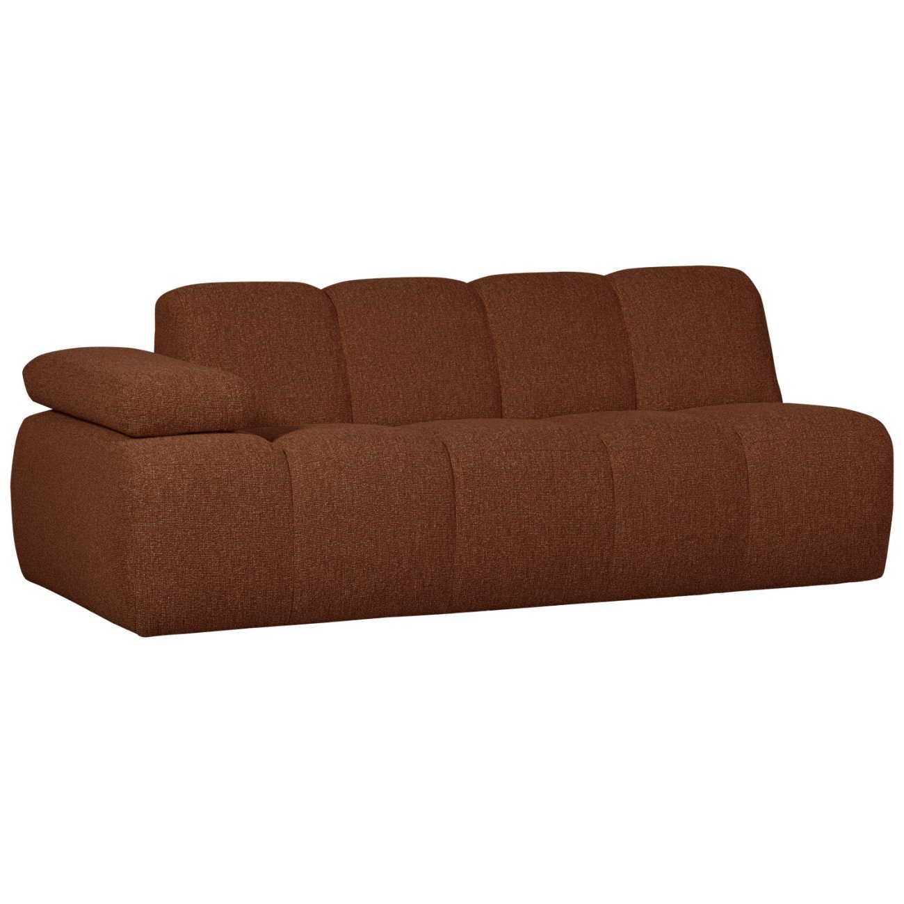 Modulsofa Mojo Boucle 2er Arm-Links, Rostbraun