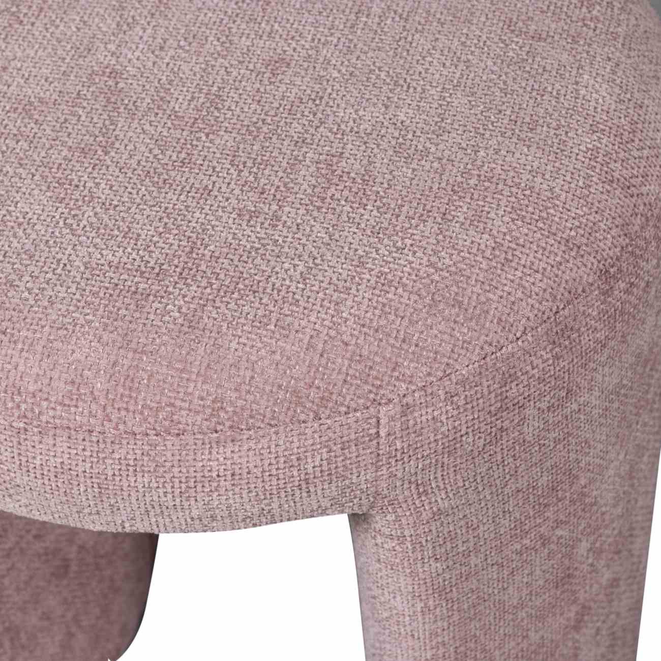 Hocker Charlie aus Chenille-Stoff, Rosa