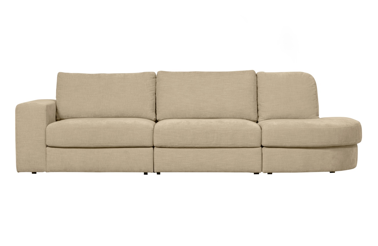 Sofa Family aus Webstoff Rechts, Sand