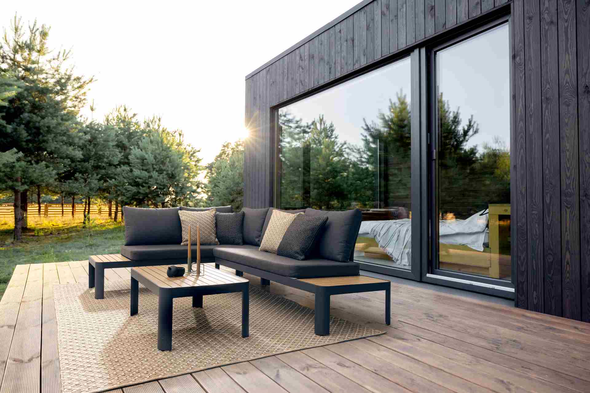 Gartenlounge  Narelle aus Aluminium, Anthrazit