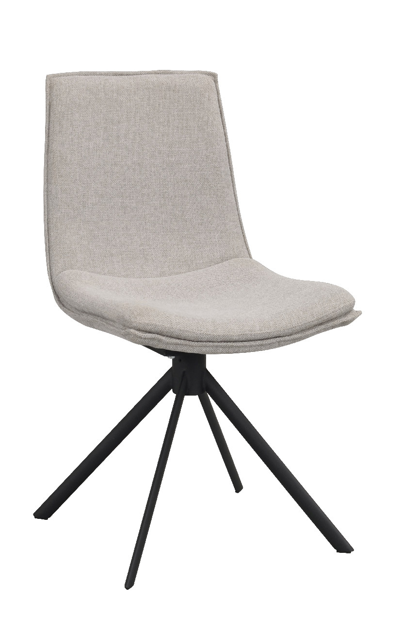 Stuhl Lowell 2er Set Drehgestell, Stoff Grau