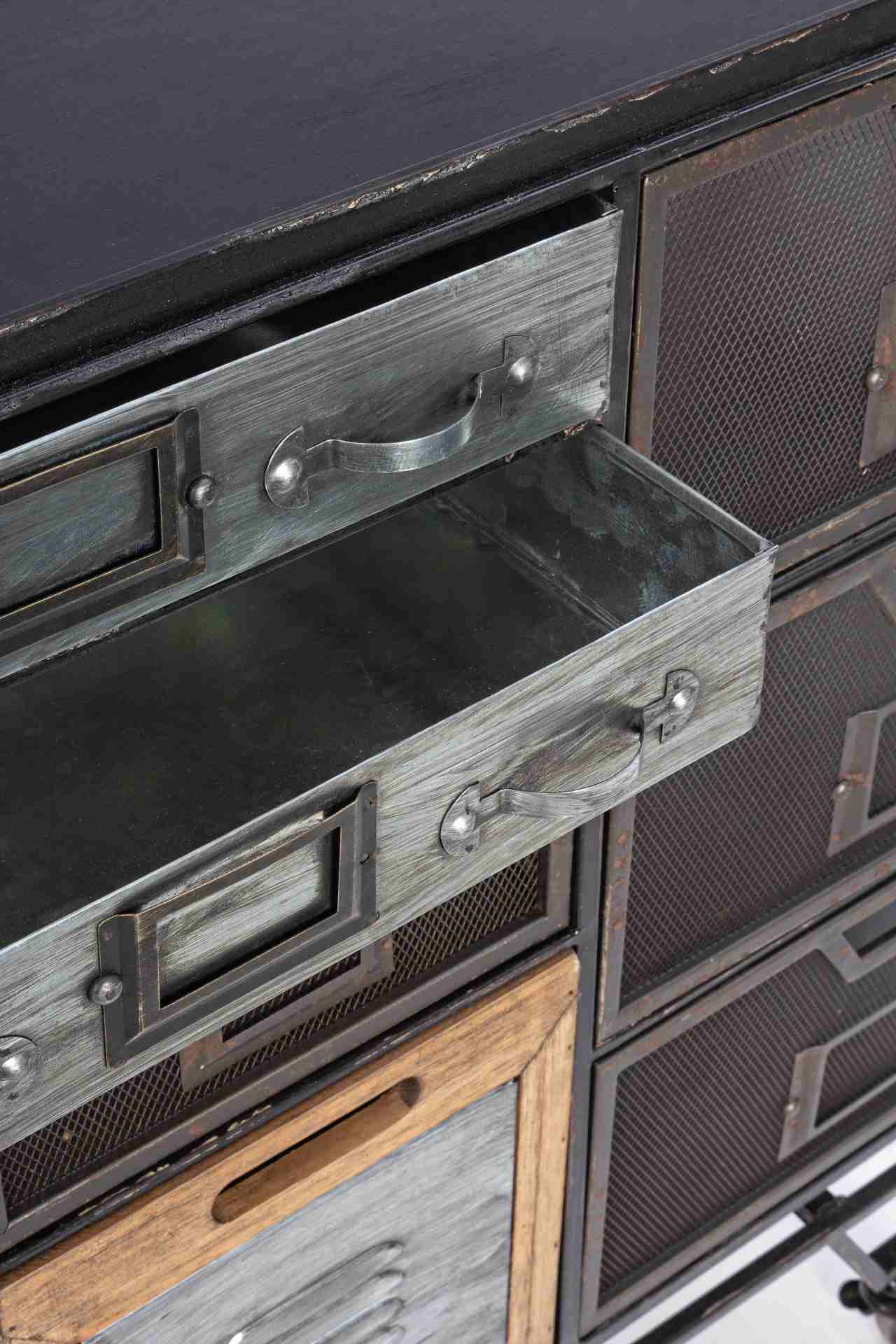 Sideboard Liverpool aus Metall, 128 cm