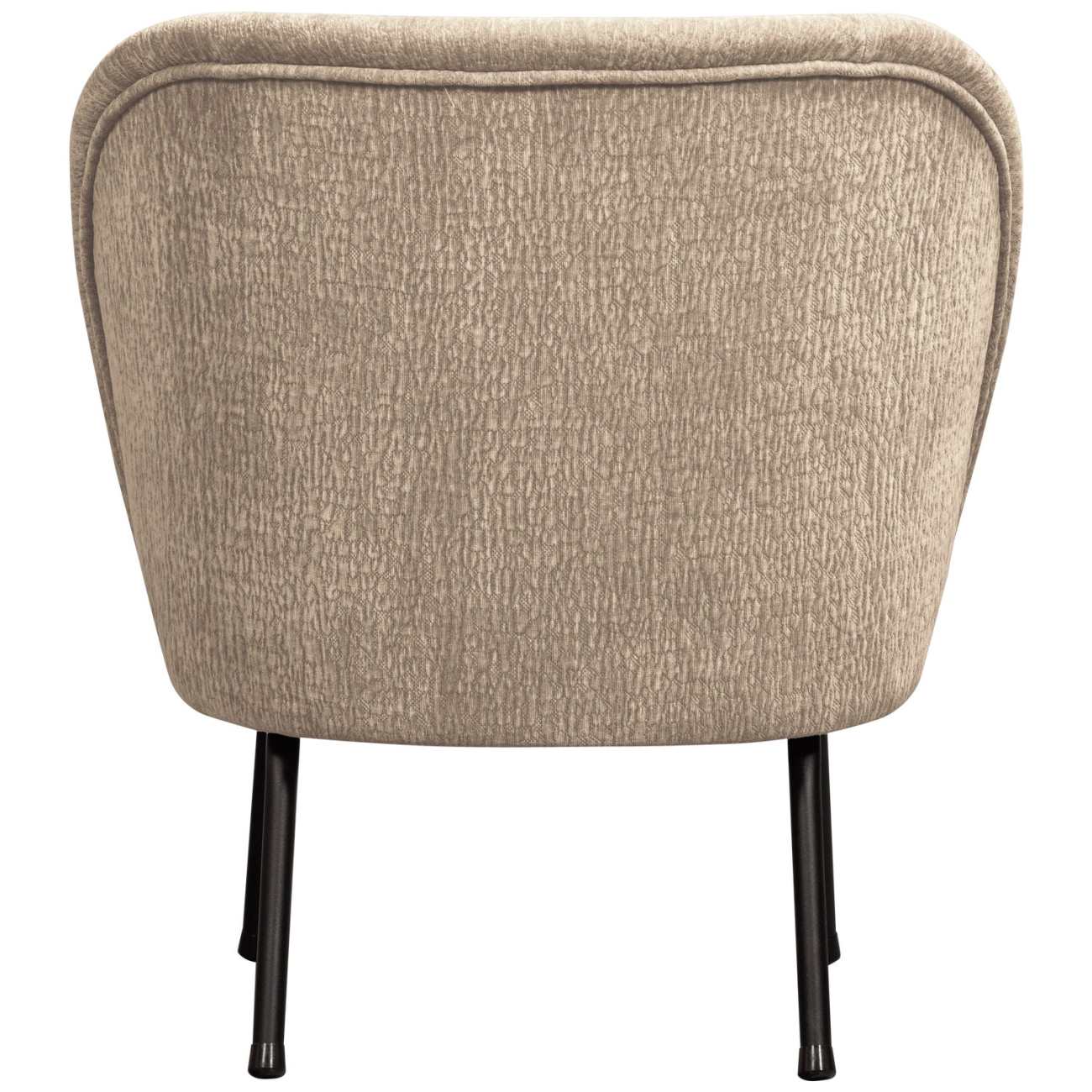 Sessel Vogue aus Chenille-Stoff, Sand