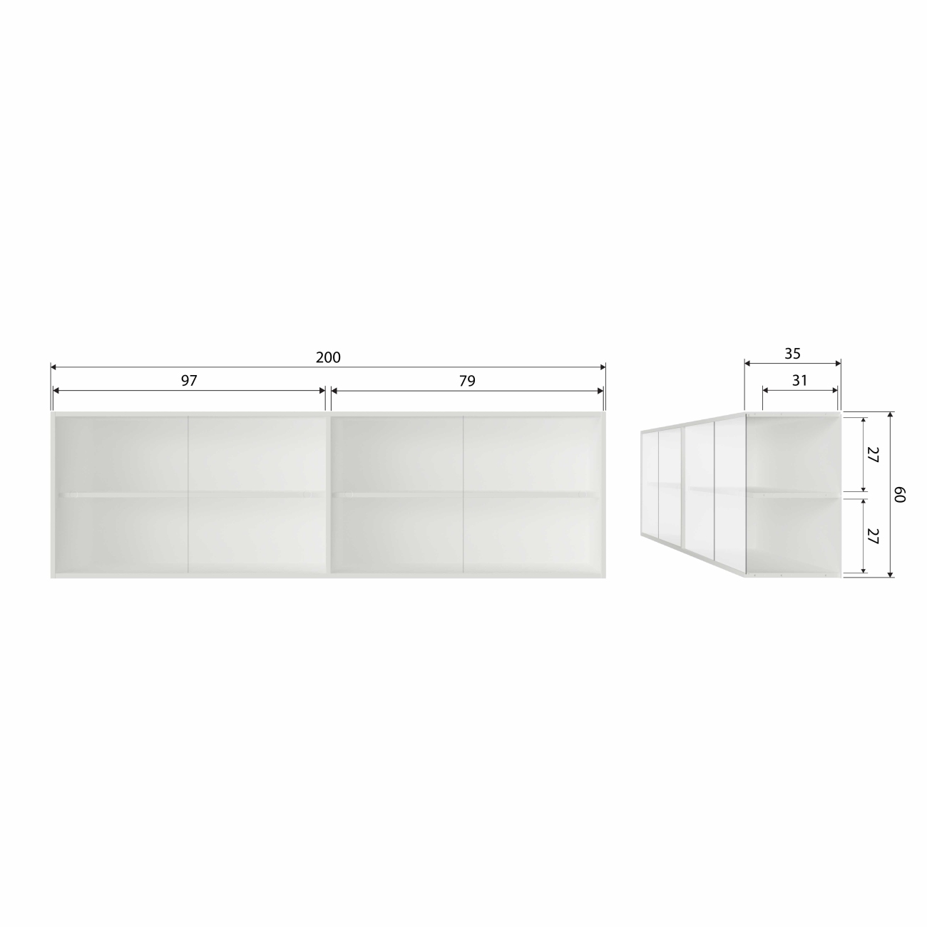 Aufsatzschrank für TV Board Klink