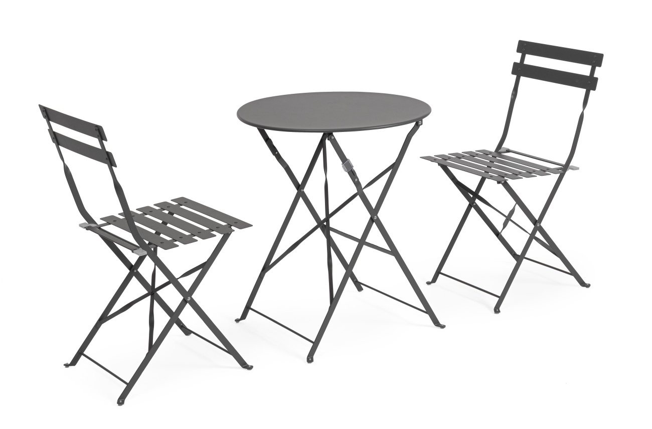 Garten-Set Austin, Stühle & Tisch, Anthrazit