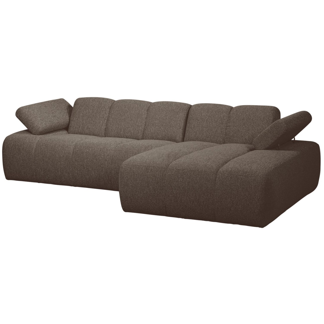 Chaiselongue Mojo aus Boucle-Stoff Rechts, Braun